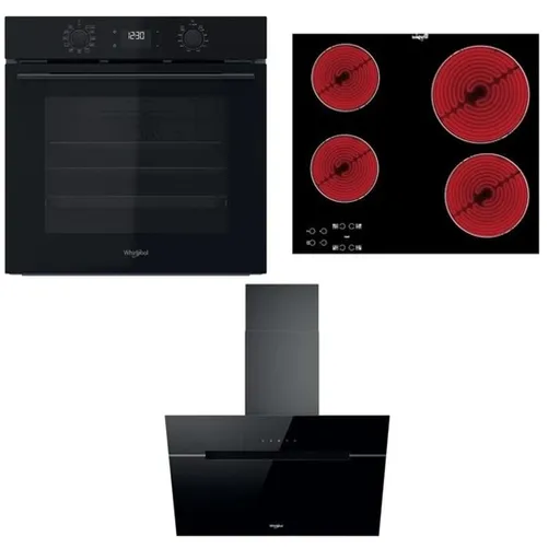 Rúra Whirlpool OMK58CU1SB + varná doska AKT8090NE + odsávač pár WHVP62FLTSK