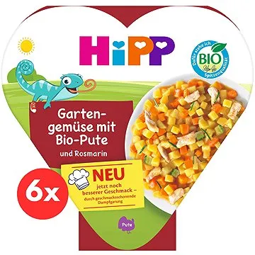 HiPP BIO Zelenina zo záhradky s BIO morčacím mäsom s rozmarínom 6× 250 g (4062300265615)