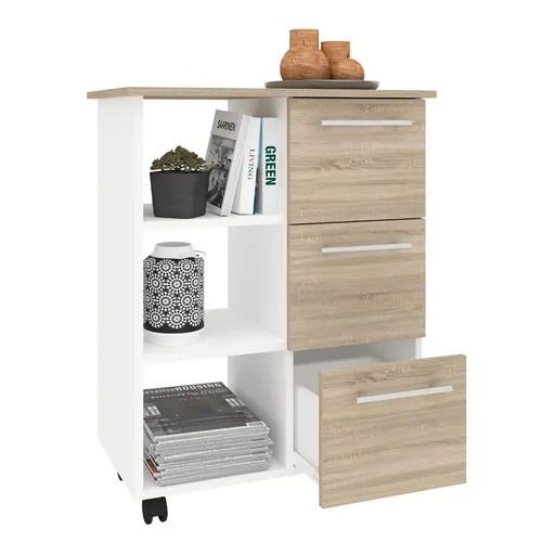 VCM Kuchyňský vozík s kolečky Esilo, 68 cm, sonoma dub