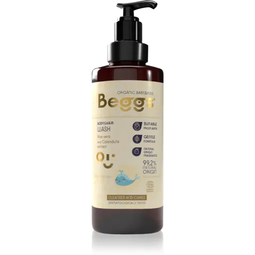 Beggs Organic Baby & Kids Body & Hair Wash sprchový gél na telo a vlasy pre deti od narodenia 200 ml
