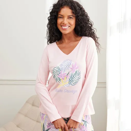 Pyžamové tričko s dlhými rukávmi a potlačou Nature Sauvage