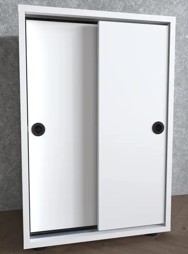 VCM Kancelářská skříň s posuvnými dveřmi Ulas 2-komorová, bílá