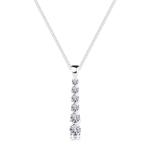 Náhrdelník - trblietavá zirkónová palička, striebro 925