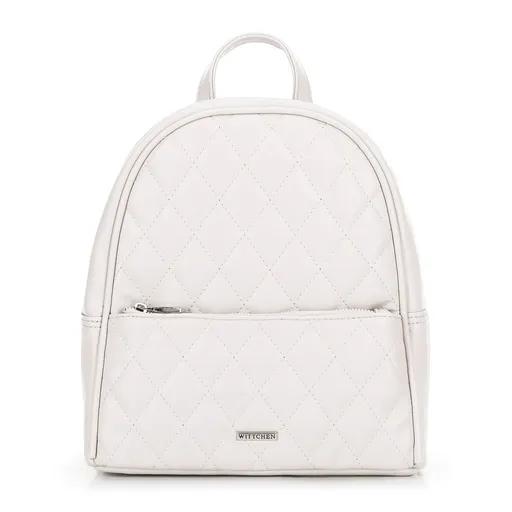 Dámsky ruksak z imitácie kože s prešívaním zlomená biela 100-4Y-228-0