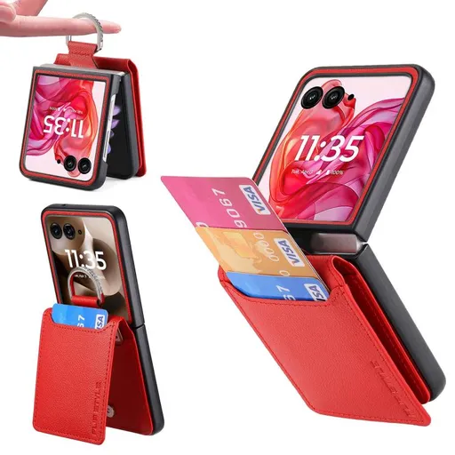 CARD Kryt s priehradkami pre karty Motorola Razr 60 Ultra červený