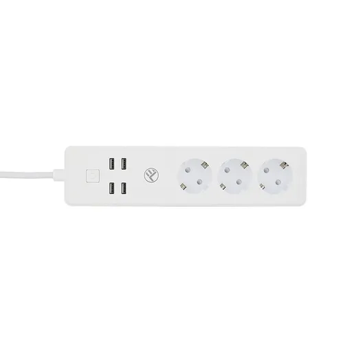 Tellur WiFi Smart Power Strip, 3× 4× USB 4 A, 2200 W, 10 A, 1,8 m predlžovací kábel