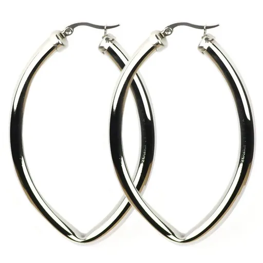 Náušnice z chirurgickej ocele - hladká hrubá elipsa - Rozmer: 34 x 50 mm