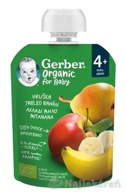 Gerber Organic vrecko hruška jablko a banán 90 g