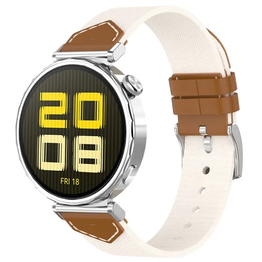 DUO Vymeniteľný remienok pre Huawei Watch GT 5 41mm / GT 6 41mm hnedo-biely