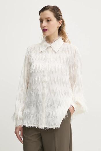 Košeľa Bruuns Bazaar dámska, béžová farba, regular, s klasickým golierom, BBW4397