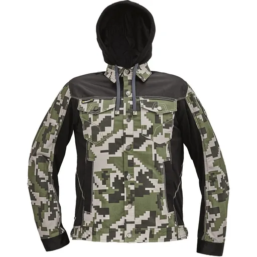 Cerva Pracovná blúza s kapucňou NEURUM CAMOUFLAGE - Tmavá olivová | 54