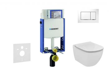 GEBERIT - Kombifix Set predstenovej inštalácie, klozetu a dosky Ideal Standard Tesi, tlačidla Sigma30, Aquablade, SoftClose, biela/lesklý chróm 110.302.00.5 NU5
