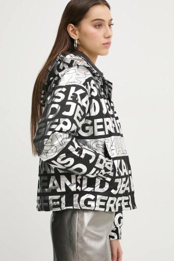 Bunda Karl Lagerfeld Jeans dámska, strieborná farba, zimná, A1W15016