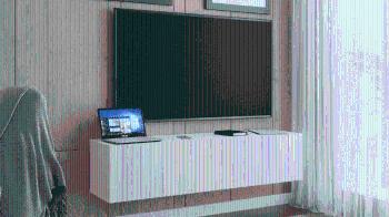 ArtExt Závesný TV stolík JOY | 150 cm Farba: Biela (drážky)
