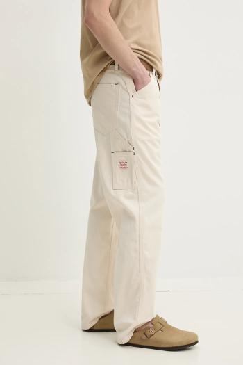 Bavlnené nohavice Levi's béžová farba, rovné, 568 LOOSE STRT