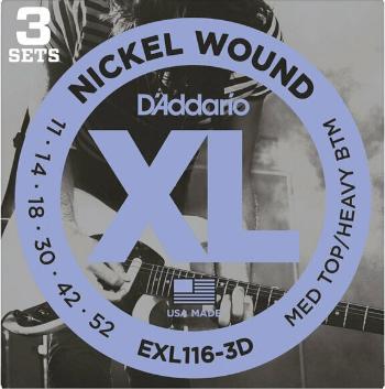 D'Addario EXL116-3D Struny pre elektrickú gitaru