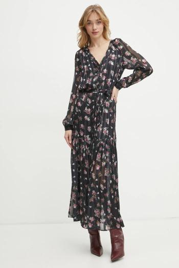 Šaty Guess BREANNA čierna farba, maxi, áčkový strih, W5RK77 WGWV2