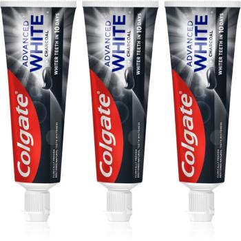 Colgate Advanced White Charcoal bieliaca zubná pasta s aktívnym uhlím 3x75 ml