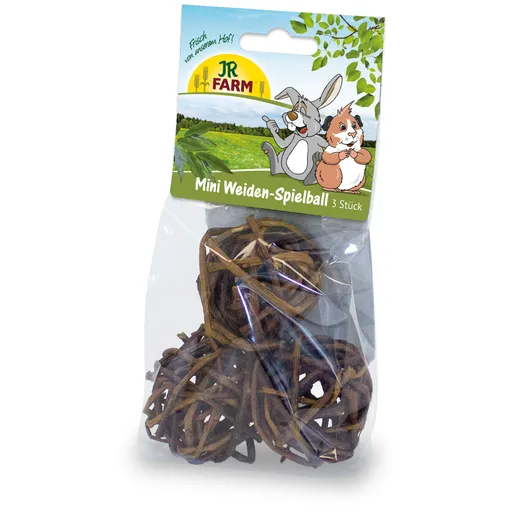 JR FARM malé vrbové loptičky pre králiky a hlodavce 3ks/4cm, 3x20g