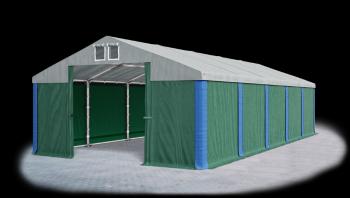 Garážový stan 6x10x3m strecha PVC 560g/m2 boky PVC 500g/m2 konštrukcia ZIMA Šedá Zelená Modré