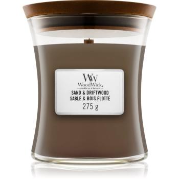 Woodwick Sand & Driftwood vonná sviečka s dreveným knotom 275 g