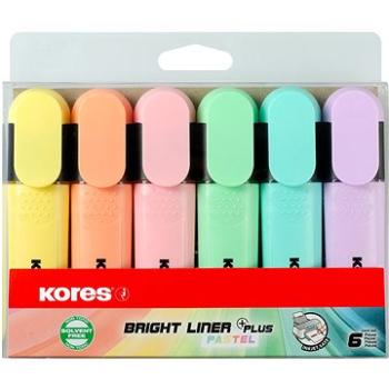 KORES BRIGHT LINER PLUS PASTEL súprava 6 farieb (36166)