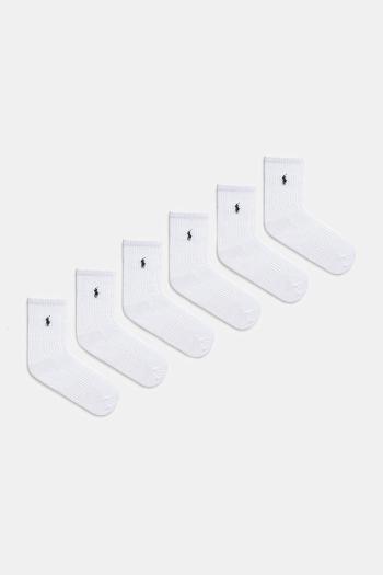 Detské ponožky Polo Ralph Lauren 6-pak biela farba, 444974056001