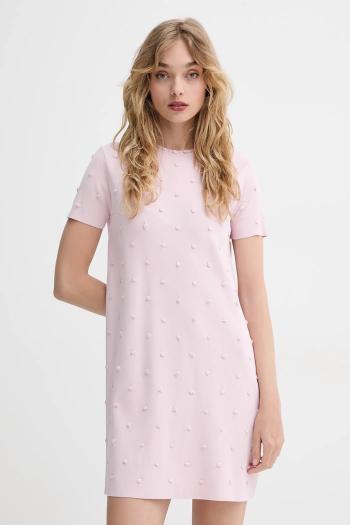 Šaty Blugirl Blumarine ružová farba, mini, rovný strih, RA5100.MS46M