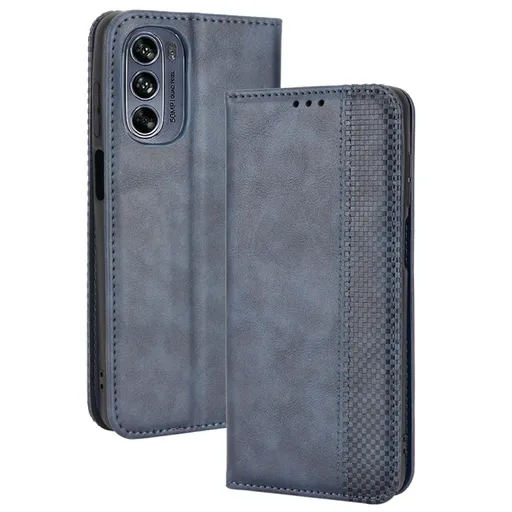 BUSINESS Peňaženkový kryt pre Motorola Moto G62 5G modrý