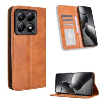 BUSINESS Peňaženkový kryt pre Xiaomi 14T hnedý