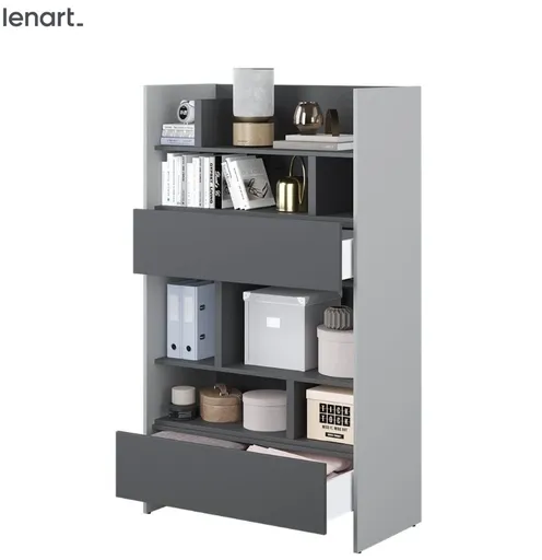 Dig-net nábytok Regál Lenart BED CONCEPT BC-27 | sivá / grafit