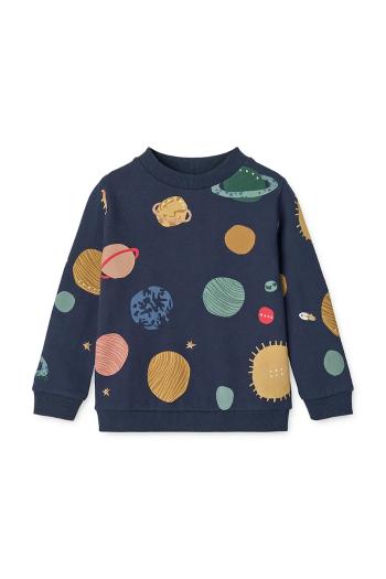 Detská bavlnená mikina Liewood Thora Printed Sweatshirt tmavomodrá farba, vzorovaná, LW20357
