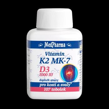 MEDPHARMA VITAMÍN K2 MK-7 + D3 1000 IU, 107 kapsúl