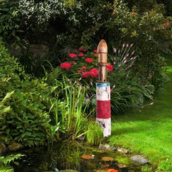 Gilde Dekorace Dřevěný maják, barevný, 70 cm