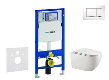 GEBERIT - Duofix Set predstenovej inštalácie, klozetu Gaia a dosky softclose, tlačidlo Sigma30, biela/chróm SANI11CA3123