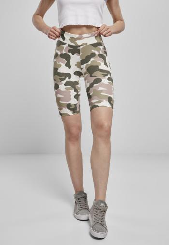 Urban Classics Ladies High Waist Camo Tech Cycle Shorts duskrose camo - XXL