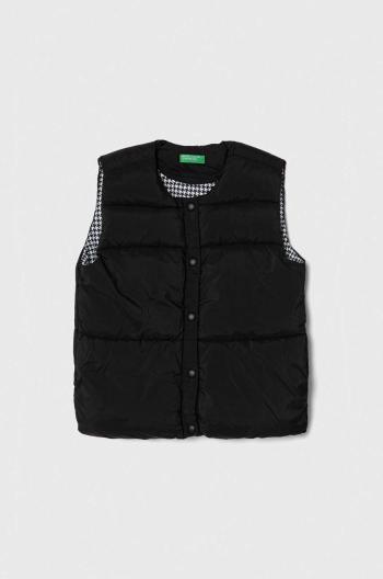 Detská vesta United Colors of Benetton čierna farba