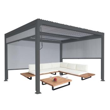 Bioklimatická pergola HWC-L41 3x3 so 3 bočnými stenami