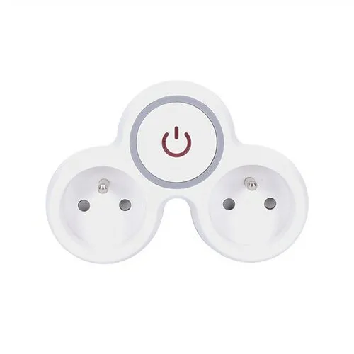 Solight P105 Rozbočka s vypínačom bielo-sivá