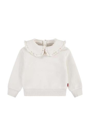 Mikina pre bábätká Levi's RUFFLE COLLARED CREW béžová farba, jednofarebná, 1EK989