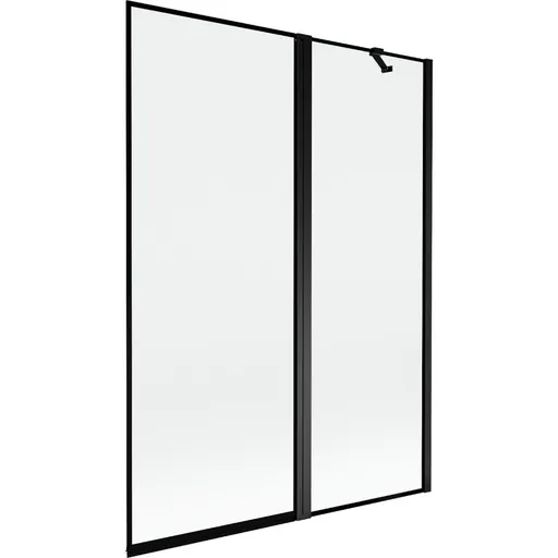 MEXEN - MIST vaňová zástena 130x150 cm 6mm f+s, čierna, okraj, pravá 8A9-130-011-70-70-P