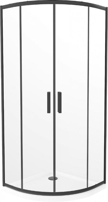 MEXEN/S - Rio Sprchovací kút 80 x 80, transparent, čierny + vanička vrátane sifónu 863-080-080-70-00-4110B