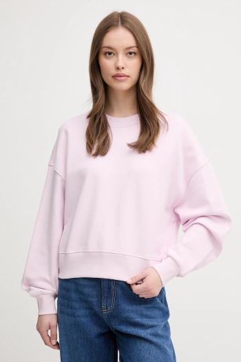 Bavlnená mikina United Colors of Benetton ružová farba, s potlačou, 3UNID109A