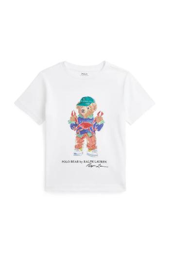 Detské bavlnené tričko Polo Ralph Lauren biela farba, s potlačou, 322973136002