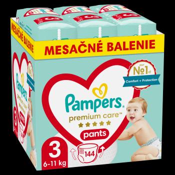 PAMPERS Premium Care Pants Plienkové Nohavičky, veľkosť 3, 6kg-11kg 144 ks