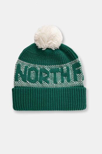 Čiapka The North Face Retro Cabin Beanie zelená farba, z hrubej pleteniny, NF0A88QW84O1