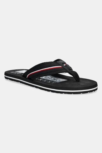 Šľapky Tommy Hilfiger CORPORATE HILFIGER BEACH SANDAL pánske, čierna farba, FM0FM05436