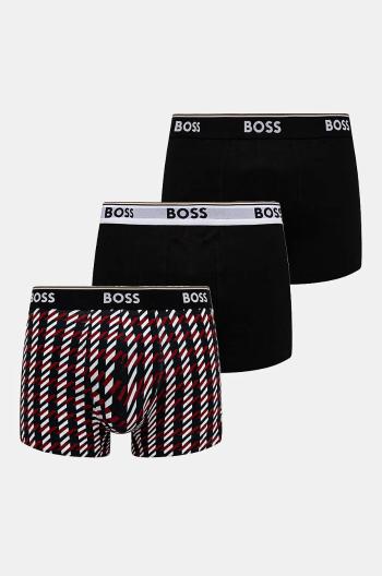 Boxerky BOSS 3-pak pánske, čierna farba, 50524533