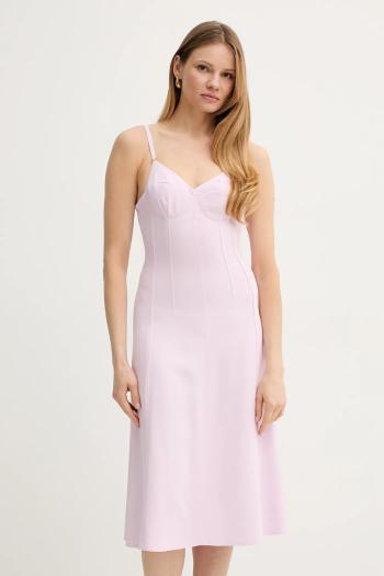 Šaty Elisabetta Franchi ružová farba, mini, rovný strih, AB74852E2
