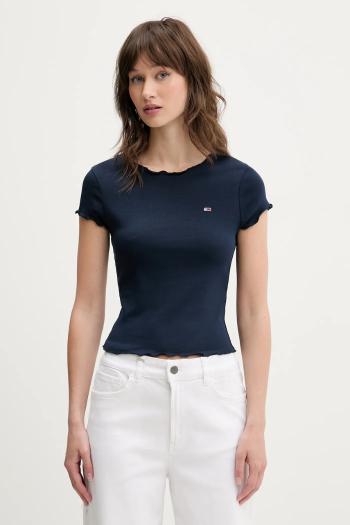 Tričko Tommy Jeans dámske, tmavomodrá farba, DW0DW20623